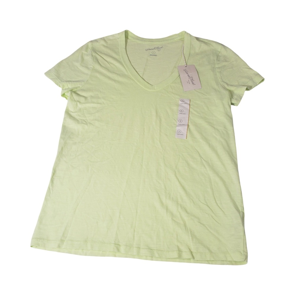 Universal Thread Womens V-Neck Short Sleeve T-Shirt Radiant Lime Green Small NWT